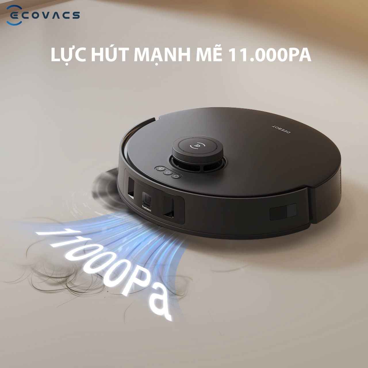Lực h&uacute;t mạnh mẽ của Ecovacs T30s Combo