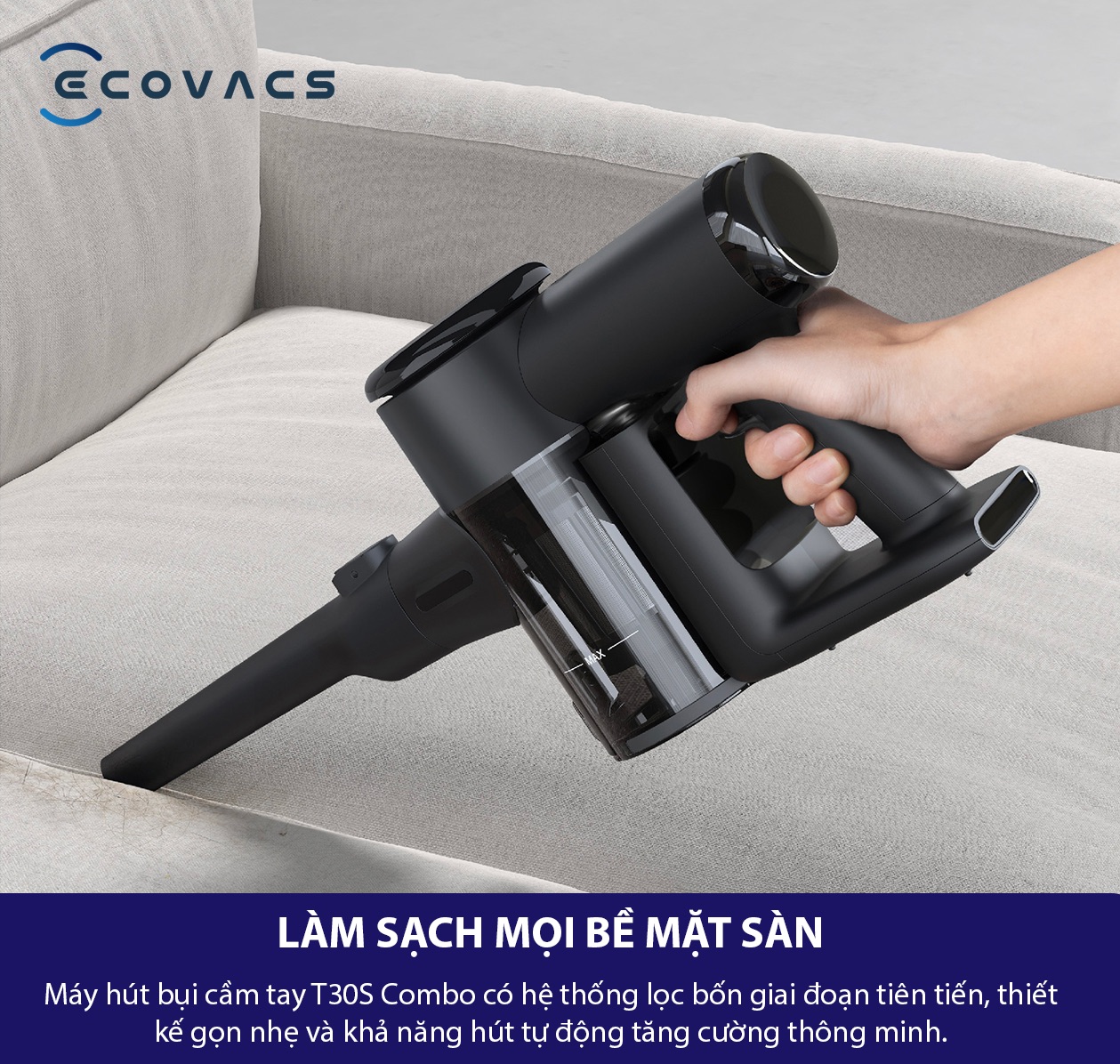 Deebot T30s Combo - M&aacute;y h&uacute;t bụi cầm tay