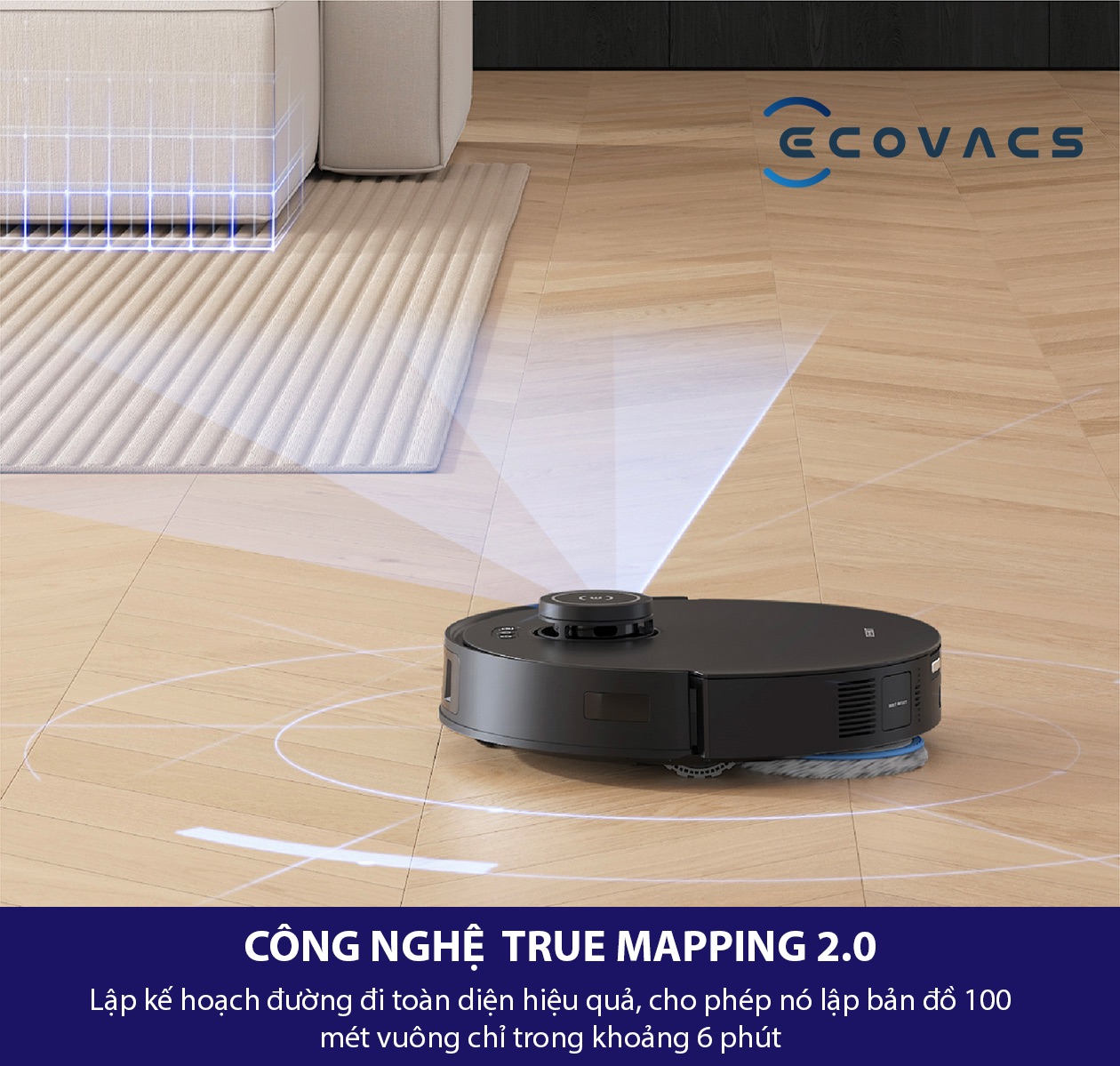 C&ocirc;ng nghệ True Mapping Ecovacs T30s Combo 