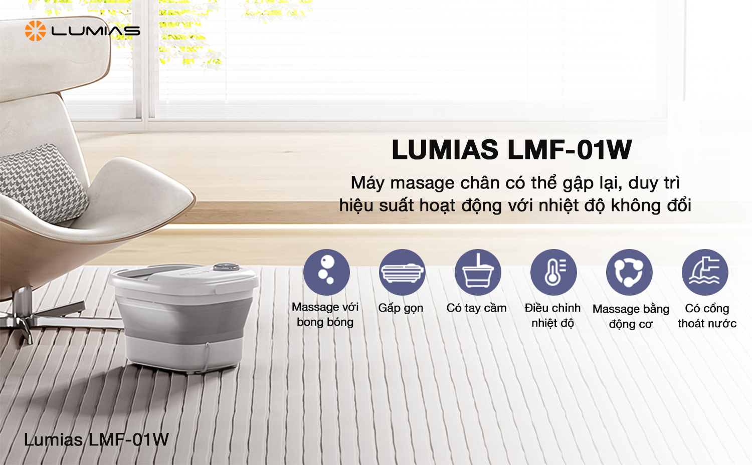 Máy massage chân Lumias LMF-01W chính hãng