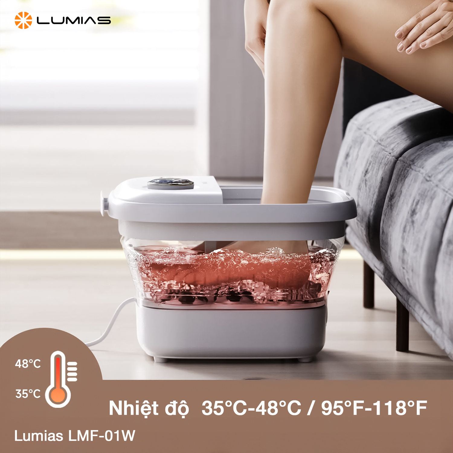 Máy massage chân Lumias LMF-01W an toàn cho người dùng