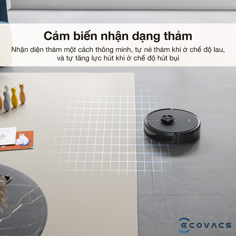 Ecovacs Y1 Pro cảm biến nhận dạng thảm