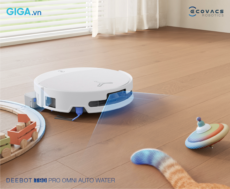 Robot lau nhà Ecovacs Deebot T90 Pro Omni Auto Water trang bị cảm biến tránh chướng ngại vật AIVI 3D 4.0