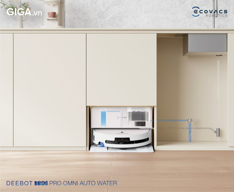 Ecovacs T90 PRO Omni Auto Water tự động phân bổ dung dịch vệ sinh