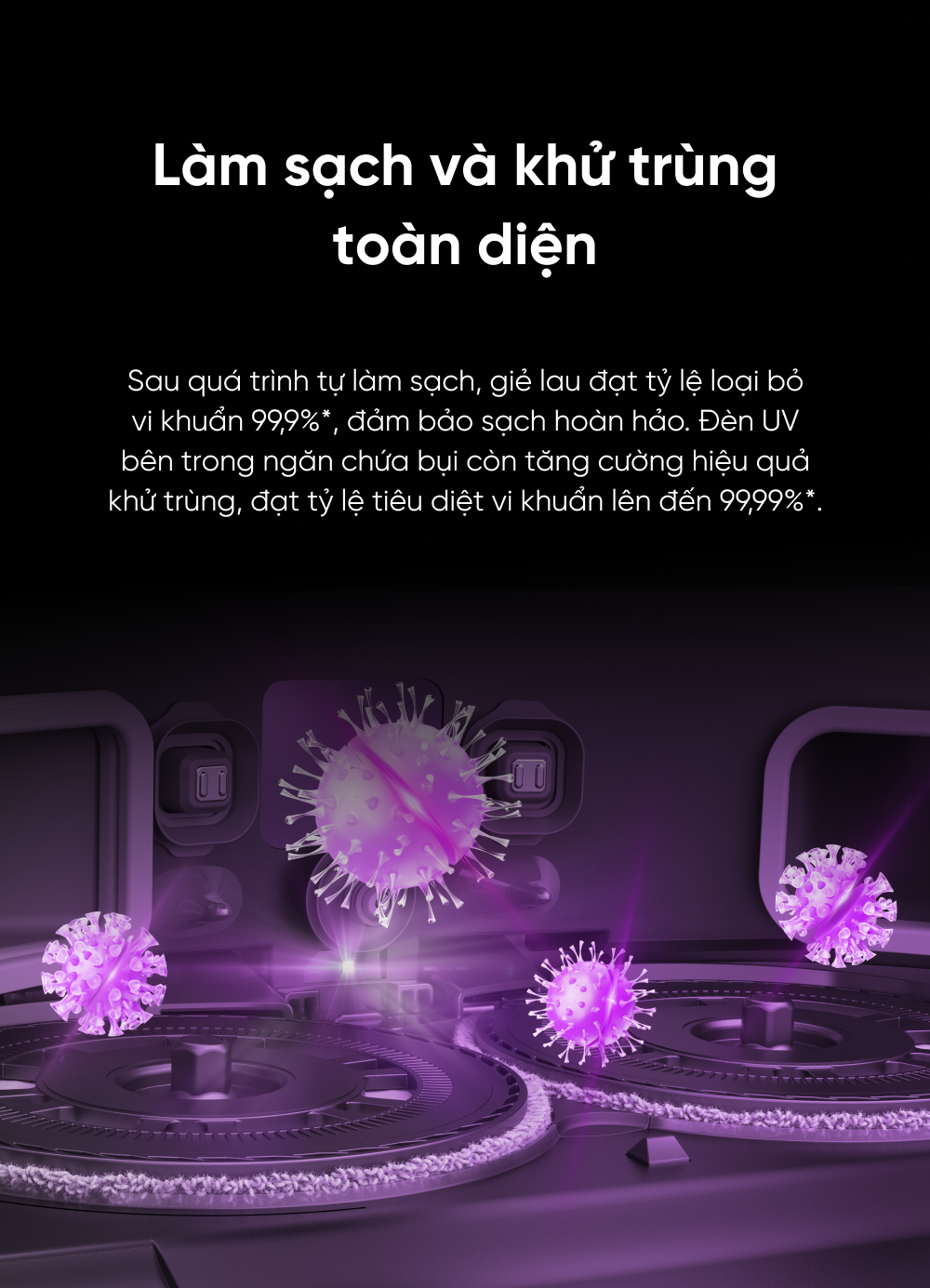 Dreame X50 Master làm sách và khử trùng toàn diện