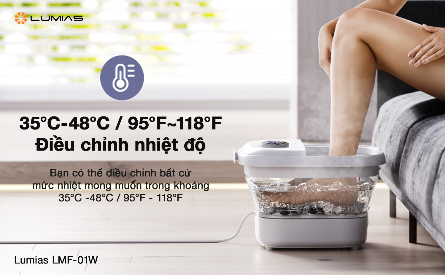 Máy massage chân LMF-01W tùy ý điều chỉnh nhiệt độ