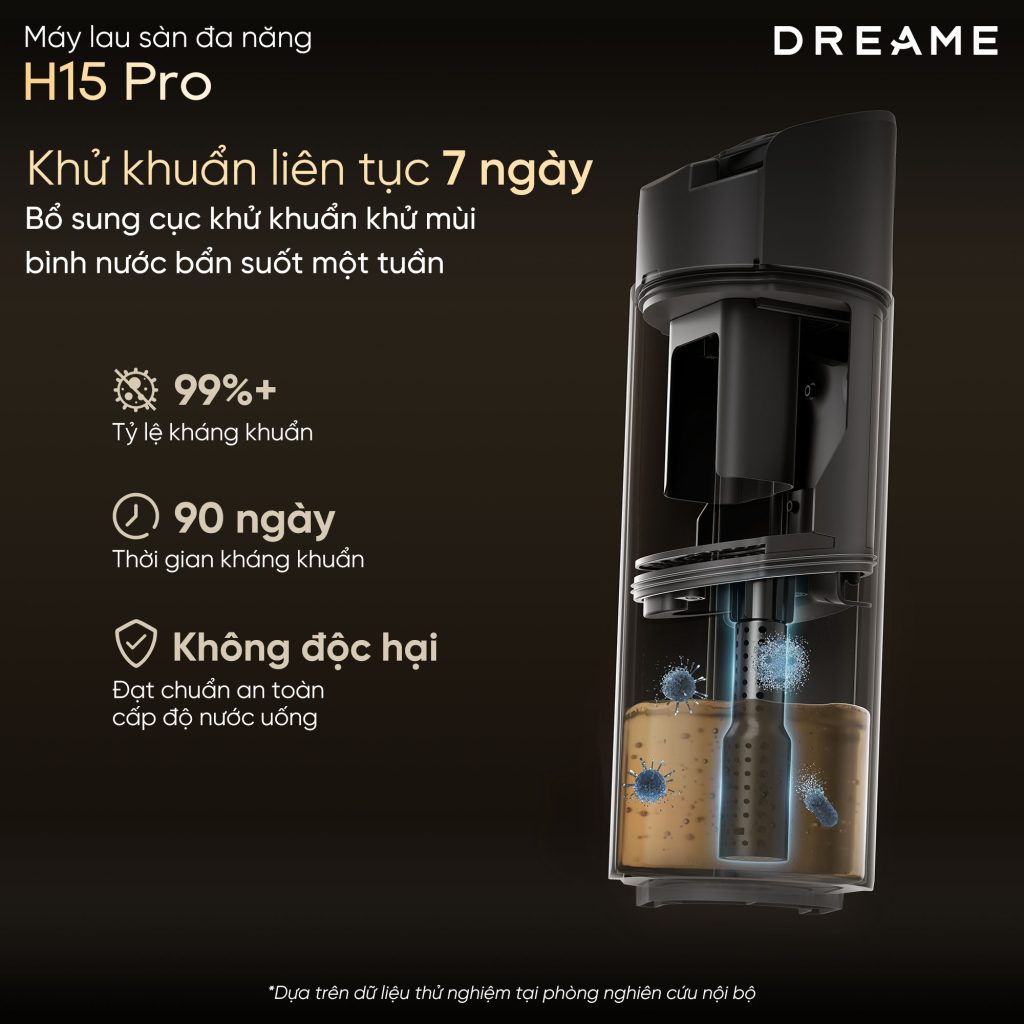 Máy hút bụi lau sàn thông minh Dreame H15 Pro khử khuẩn 7 ngày