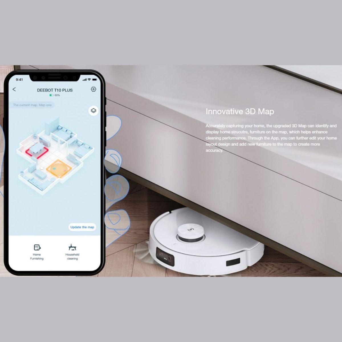 Ban do 3D ve nha noi that cua Ecovacs Deebot T10