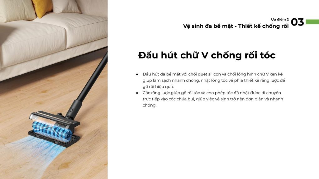 Đầu hút chữ V của Dreame R10 Pro