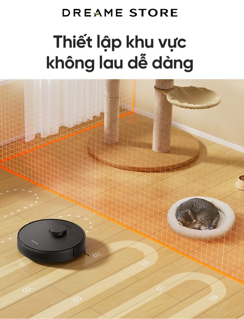 Dreame D9 Max gen 2 thiết lập khu vực không lau