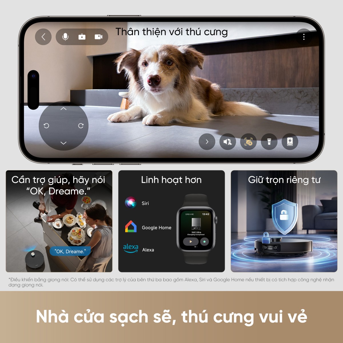 Dreame X60 Ultra chăm sóc thú cưng