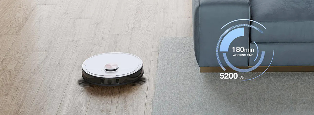 Dung lượng pin lớn, tự động quay về dock sạc