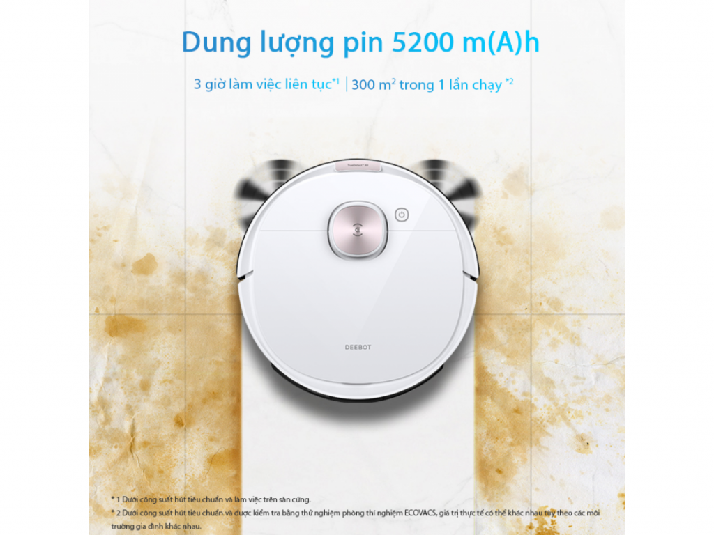 Robot hút bụi T8 Max Plus có dung lượng Pin khủng