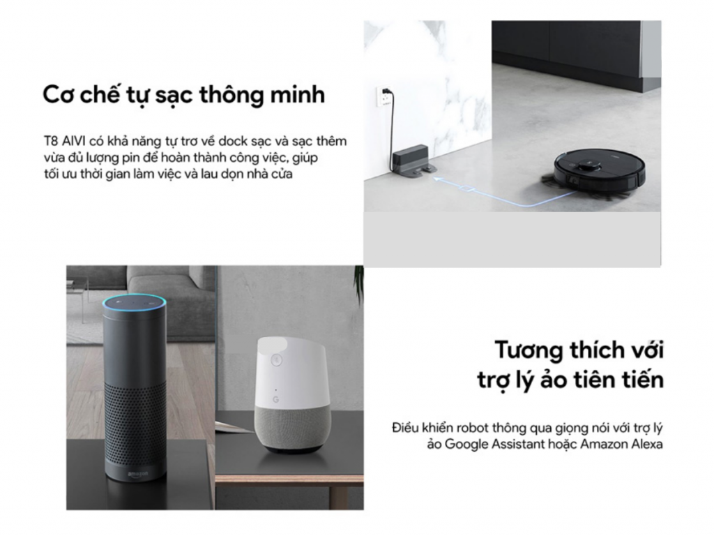 Robot hút bụi lau nhà thông minh Ecovacs Deebot T8 AIVI