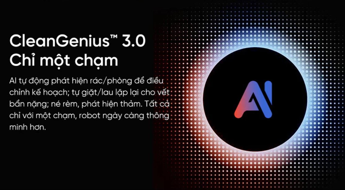 Robot hút bụi lau nhà Dreame X50 Pro Ultra chế độ CleanGenius 3.0