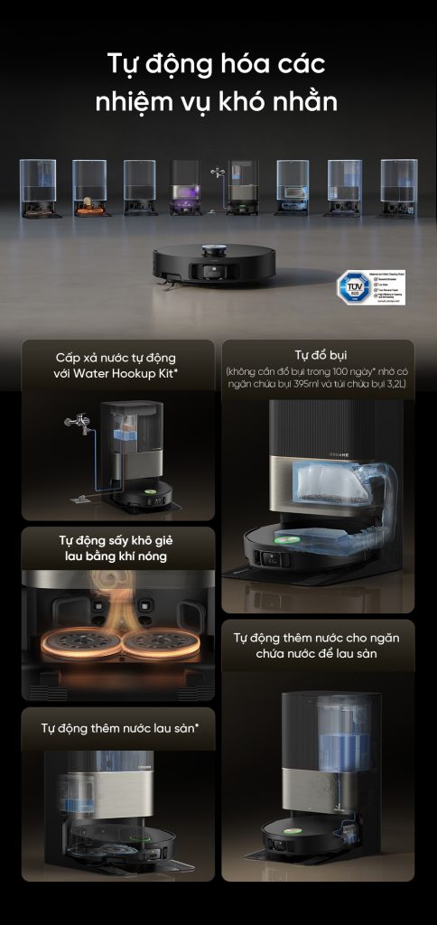 Robot hút bụi lau nhà Dreame X50 Ultra trạm sạc đa năng