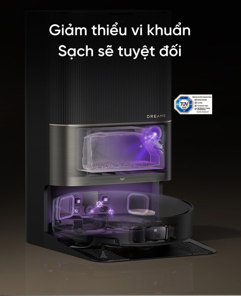 Robot hút bụi lau nhà Dreame X50 Ultra khử trùng UV