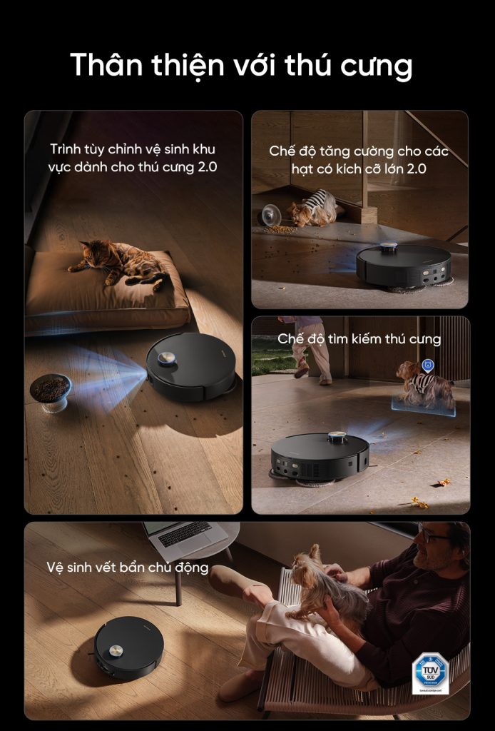 Robot hút bụi lau nhà Dreame X50 Ultra thân thiện thú cưng