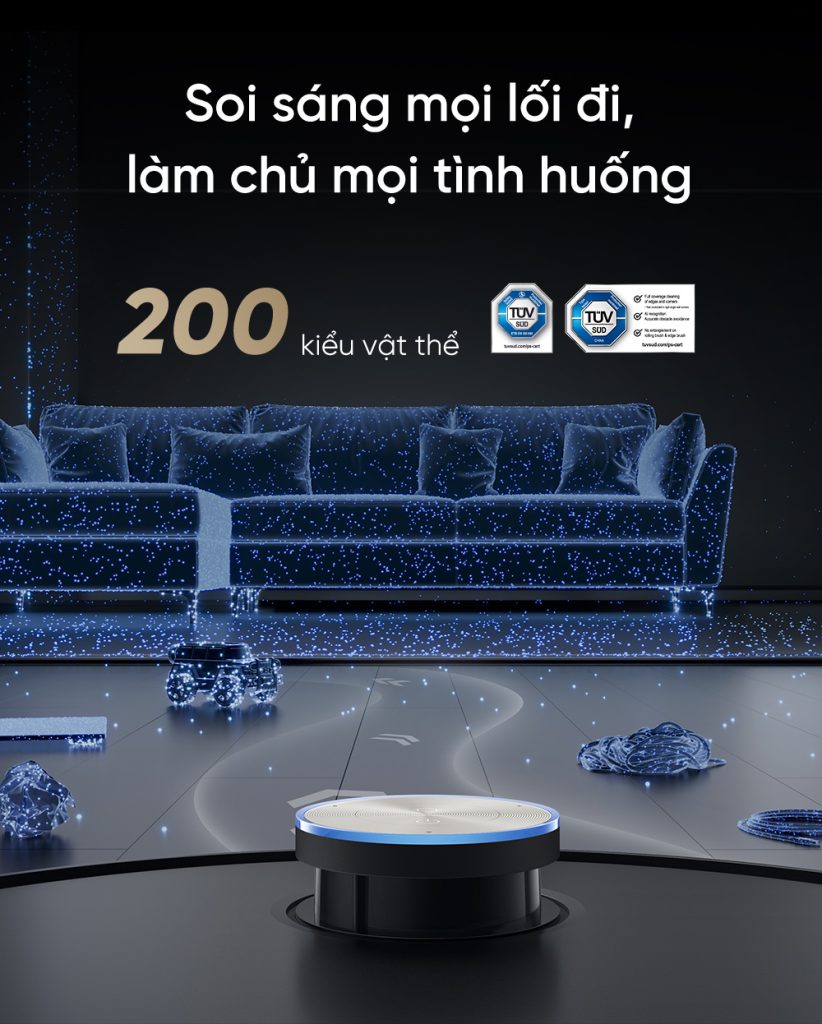 Robot hút bụi lau nhà Dreame X50 Ultra nhận diện 200 vật thể