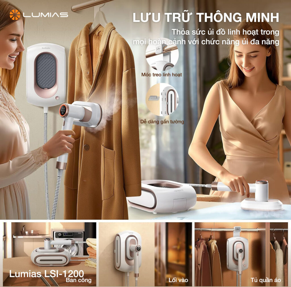 Bàn là hơi nước Lumias dung tích 1200ml LSI-1200 có cấu tạo móc treo linh hoạt
