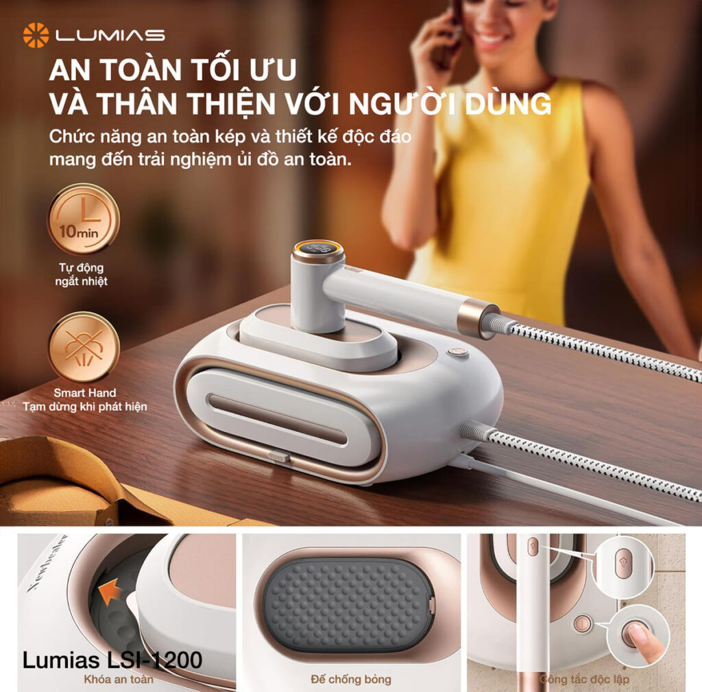 Bàn ủi Lumias LSI-1200 1.2L an toàn cho người dùng
