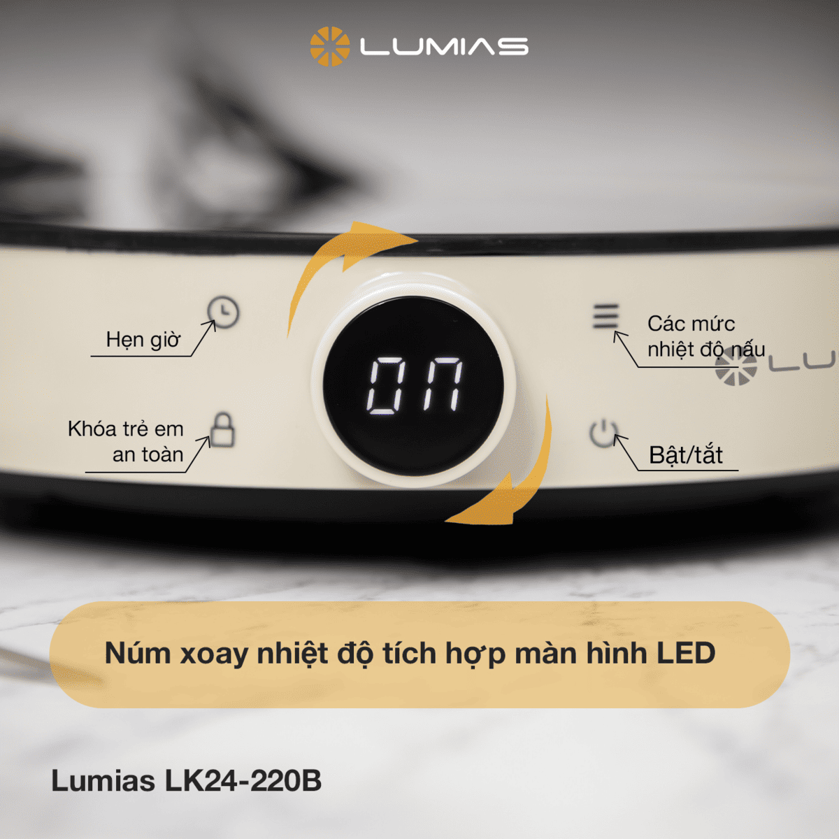 Bếp từ Lumias mang đến sự dễ dàng trong việc điều chỉnh công suất và nhiệt độ