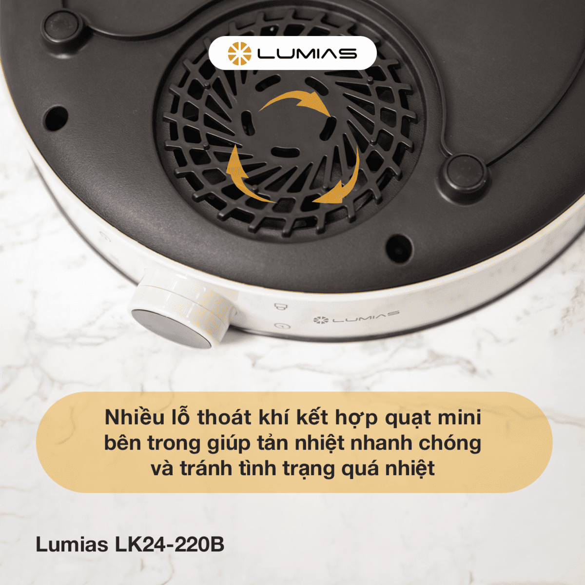Bếp từ đơn Lumias LK24-220B có thiết kế tản nhiệt nhanh chóng
