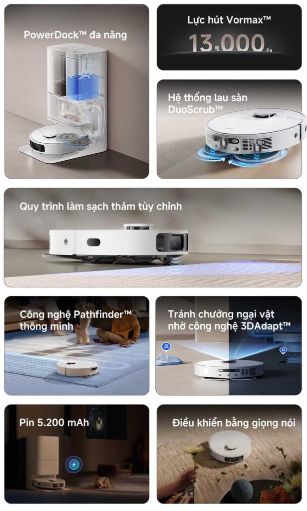 Ưu điểm nổi bật của Robot hút bụi lau nhà Dreame D20 Ultra