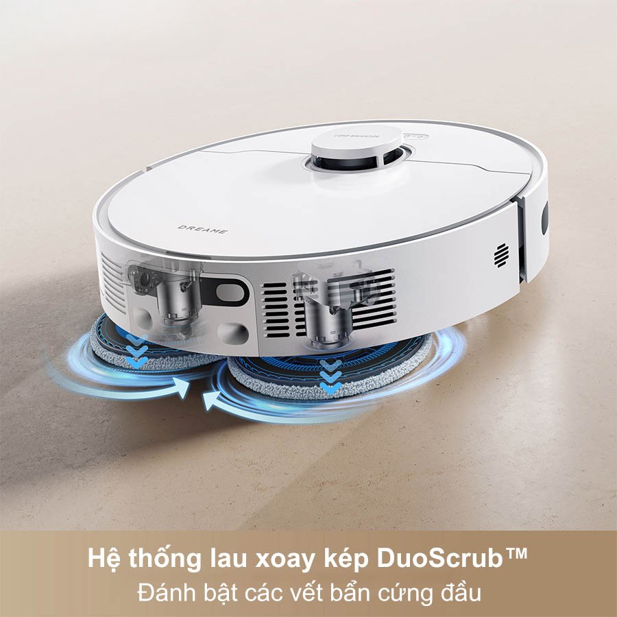 Hệ thống lau xoay kép DuoScrub™ của Robot hút bụi lau nhà Dreame D20 Ultra