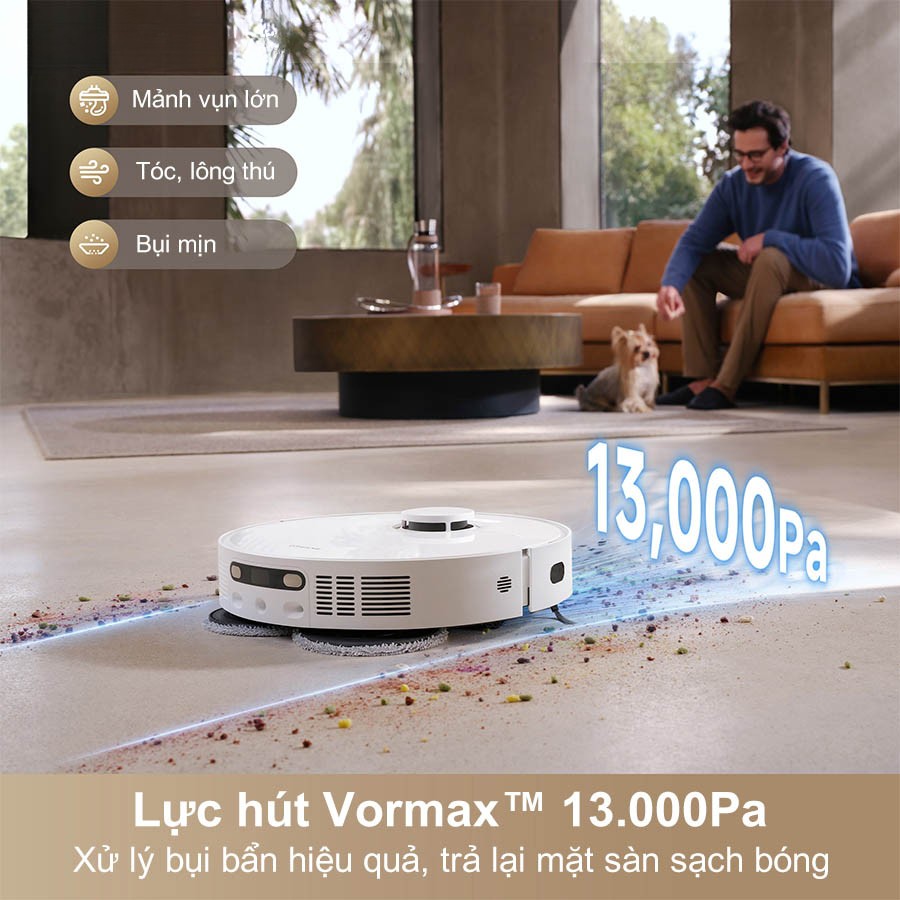 Dreame D20 Ultra tạo ra áp suất hút lên tới 13.000 Pa