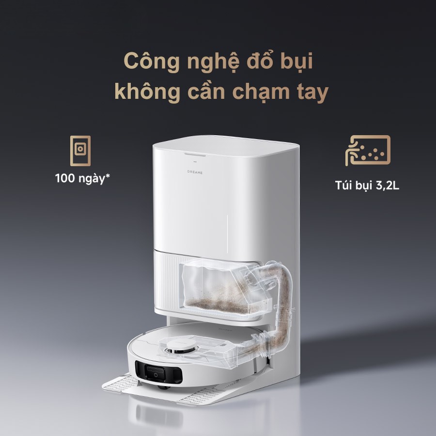Công nghệ đổ bụi tự động của Dreame D20 Ultra