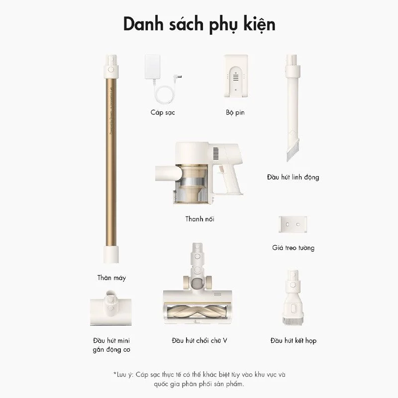 Bộ sản phẩm của Máy hút bụi cầm tay không dây Dreame R10