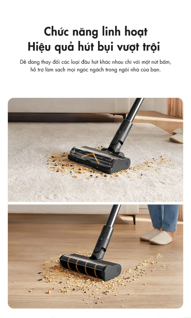 Chức năng linh hoạt của Máy hút bụi cầm tay không dây Dreame R10 Pro