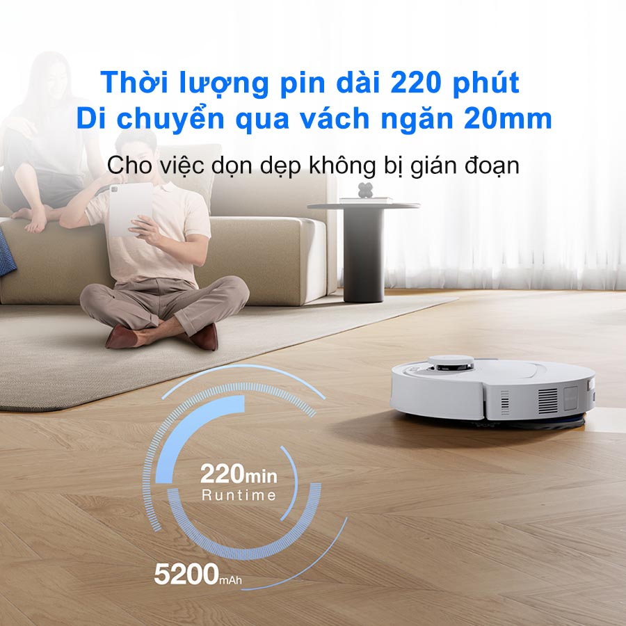 Thời gian pin d&agrave;i 220 ph&uacute;t