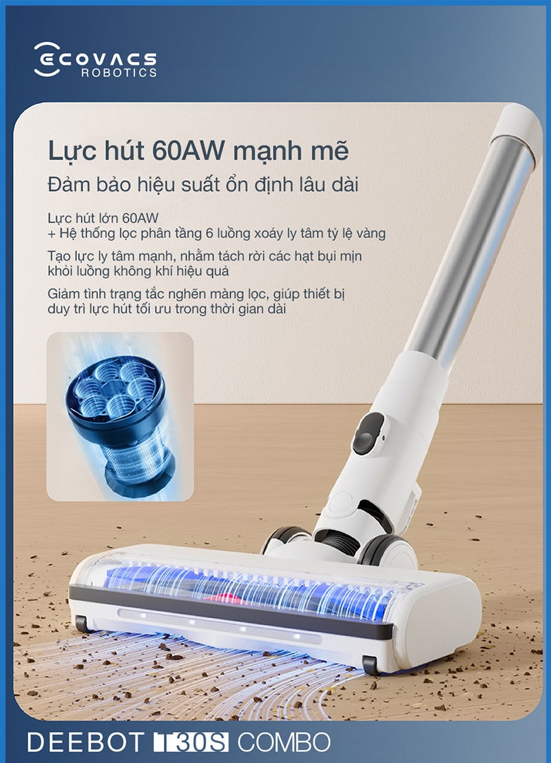 Động Cơ Hút 60AW Cho Máy Cầm Tay & 11.000Pa Cho Robot