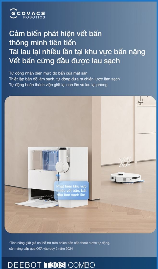 Tính Năng Thu Gom Bụi Kép Tự Động Rảnh Tay Đến 60 Ngày