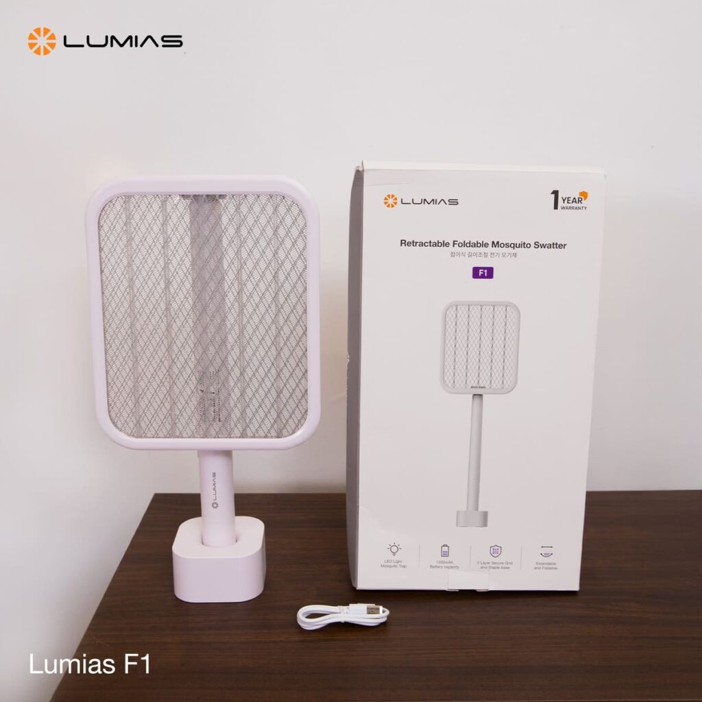 Vợt bắt muỗi có thể gấp gọn Lumias F1 sử dụng đèn LED bẫy muỗi, đế ổn định