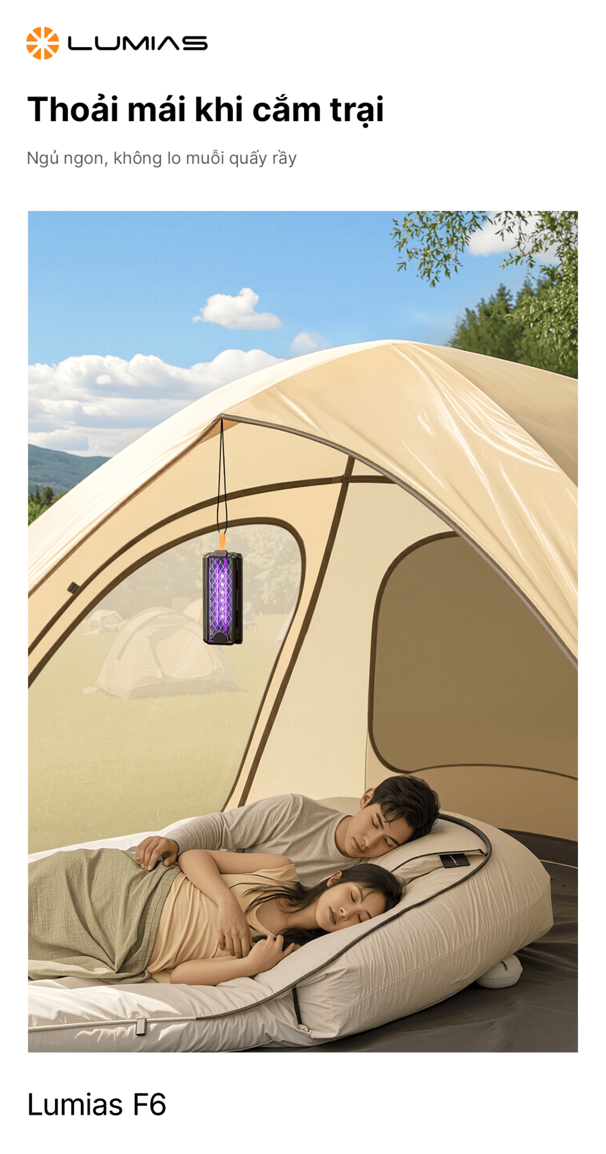 Lumias F6 thoải mái mang đi khi cắm trại