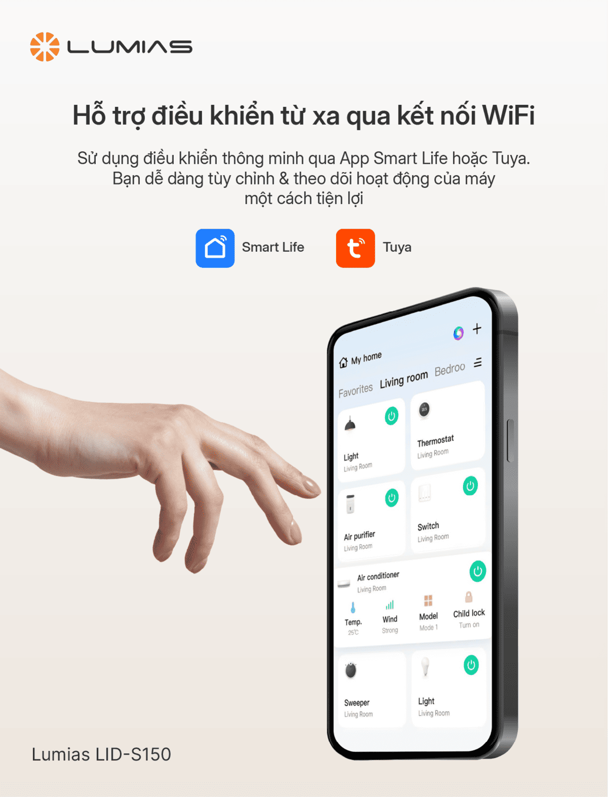 Lumias LID-S150 kết nối WiFi, điều khiển từ xa tiện lợi