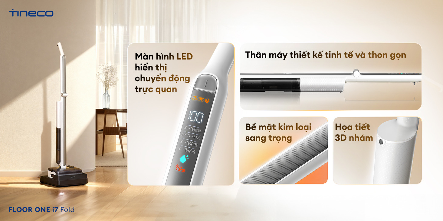 Tineco Floor One i7 Fold thiết kế tinh gọn