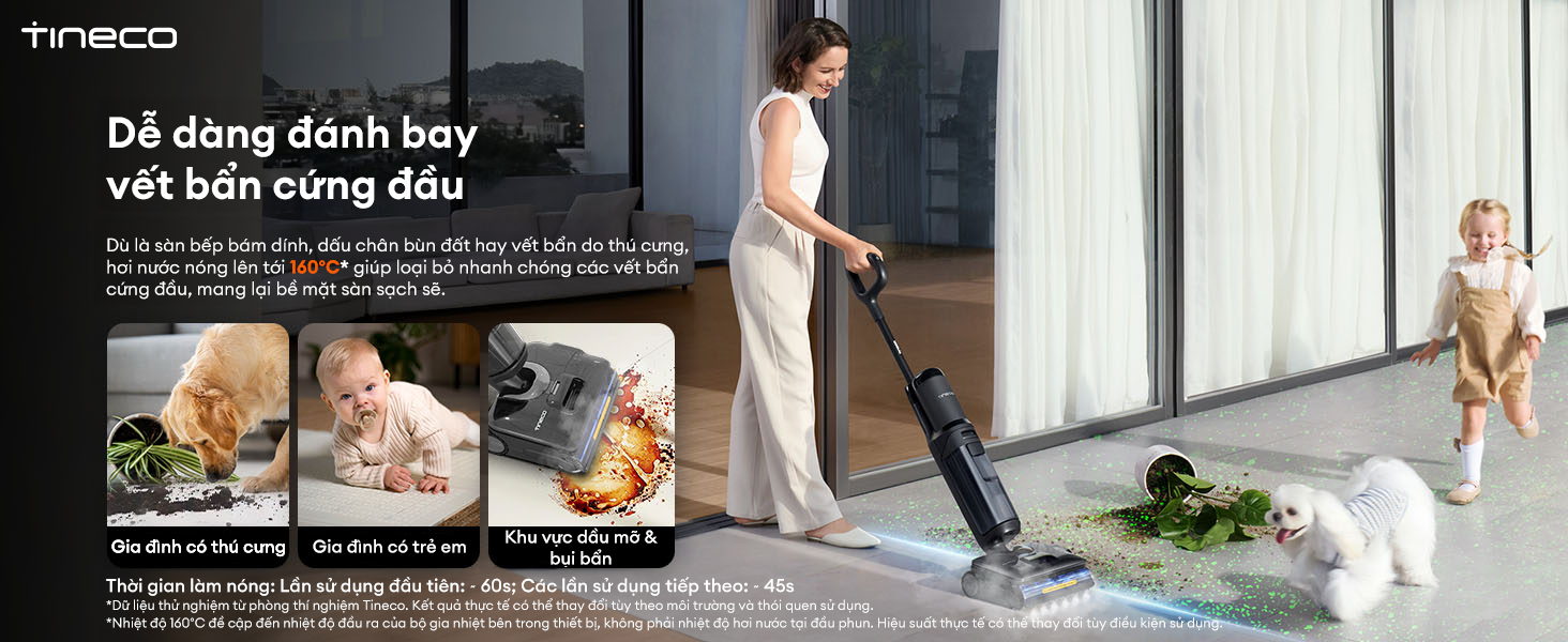 Tineco Floor One i7 Steam lau sạch mọi vết bẩn