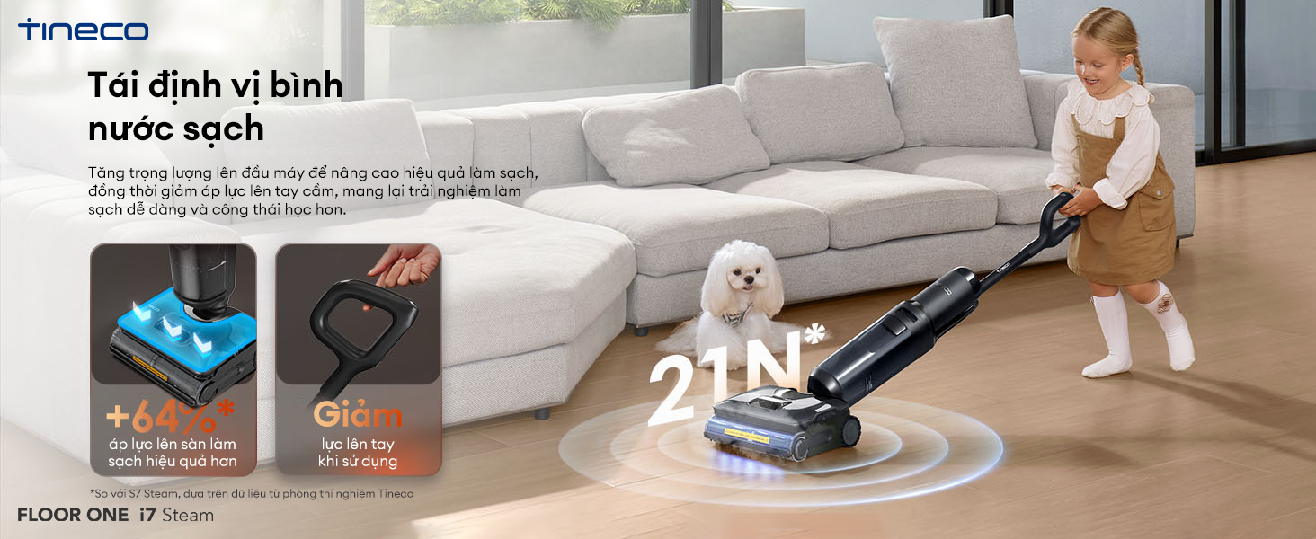 Tineco Floor One i7 Steam bình chứa nước sạch