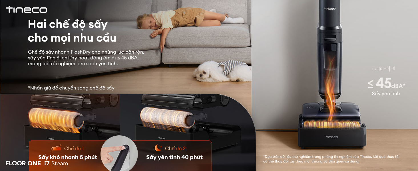 Tineco Floor One i7 Steam hoạt động êm ái