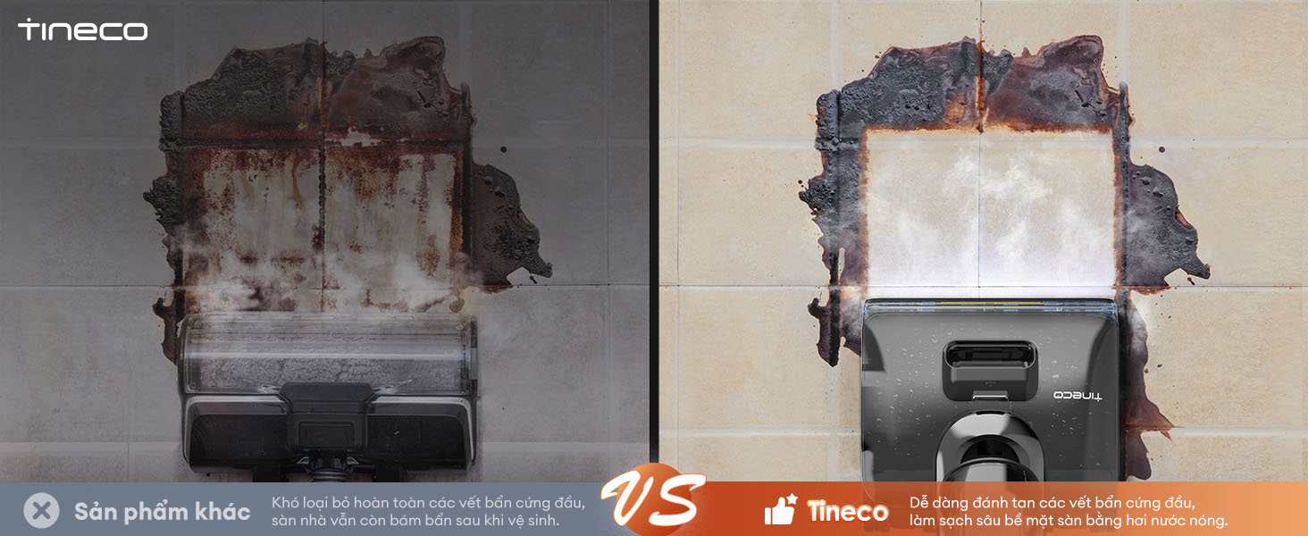 Tineco Floor One i7 Steam so sánh với máy hút bụi thường