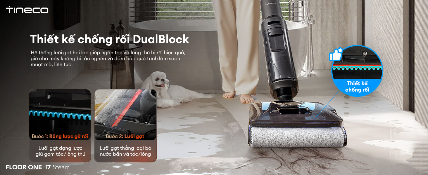 Tineco Floor One i7 Steam công nghệ chống rối