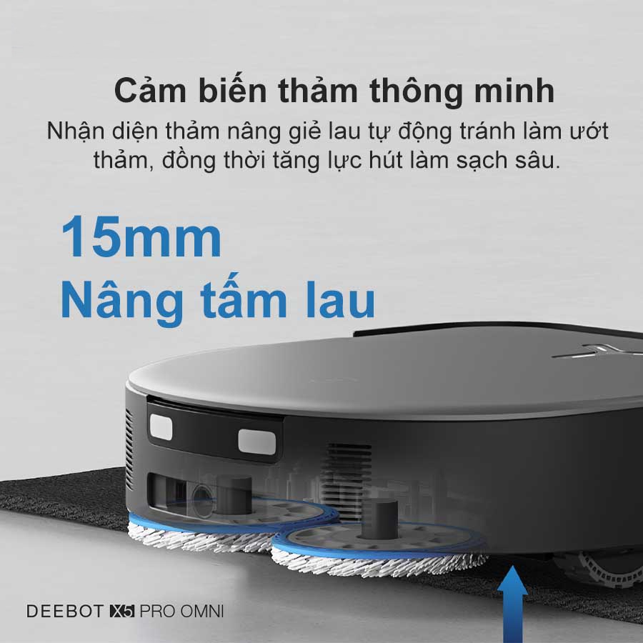 Robot hút bụi lau nhà Ecovacs Deebot X5 Pro Omni (Trắng/ Đen) - Ảnh 6