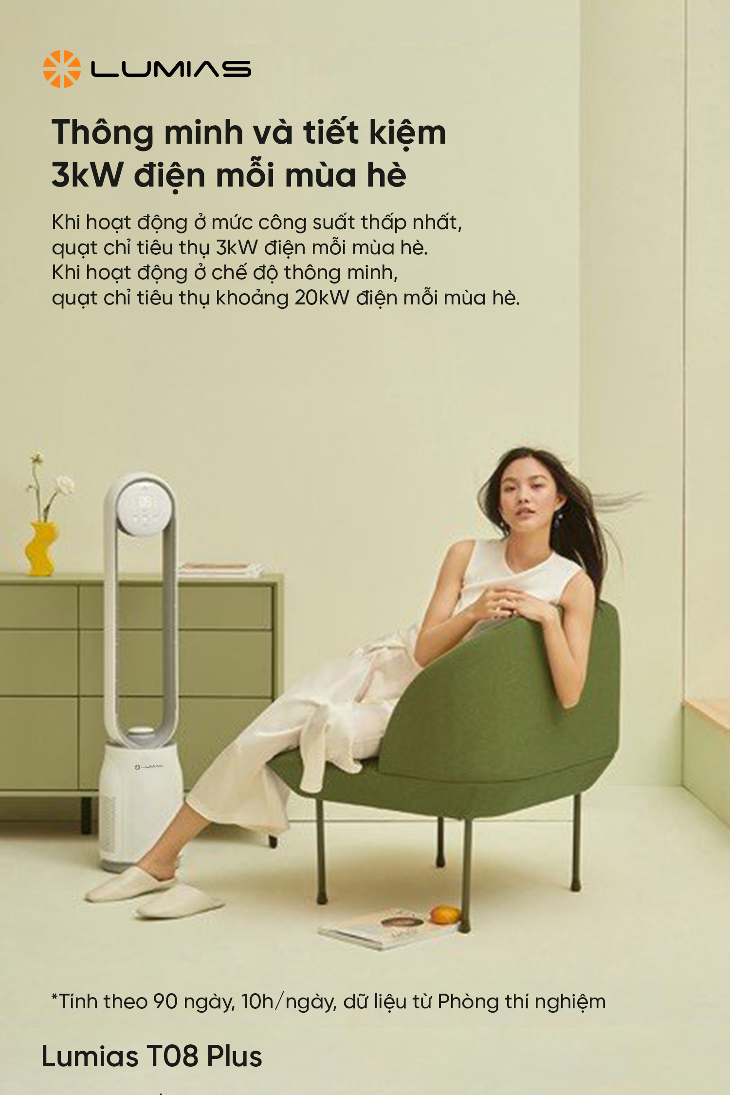 Quạt không cánh T08 Plus tiết kiệm điện năng