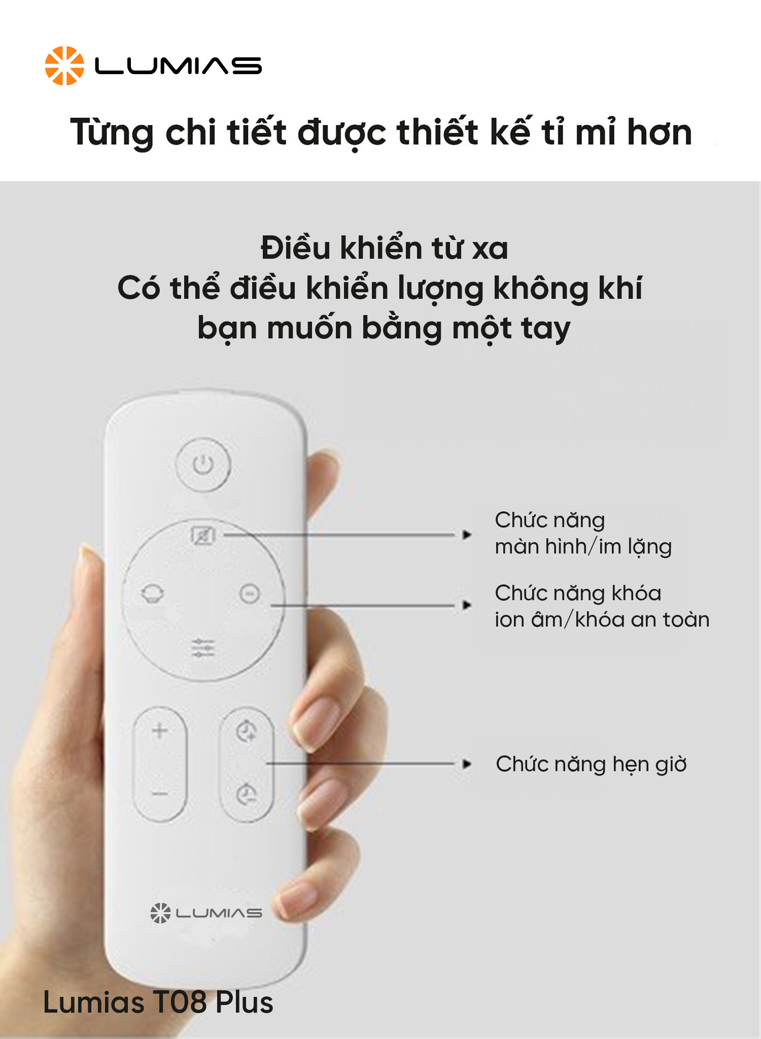 Lumias T08 Plus điều khiển từ xa bằng một tay
