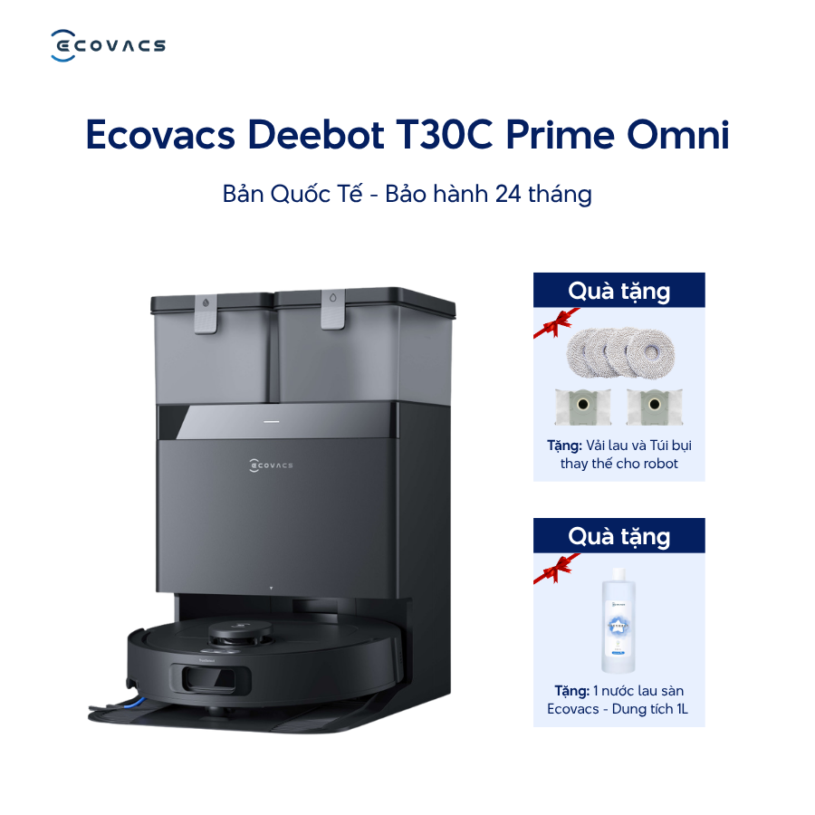 Robot hút bụi lau nhà Ecovacs Deebot T30C Prime Omni – Bản Quốc Tế - Ảnh 2