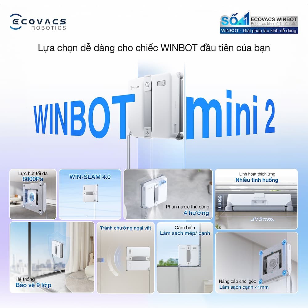 Robot lau k&iacute;nh Ecovacs&nbsp;Winbot Mini 2